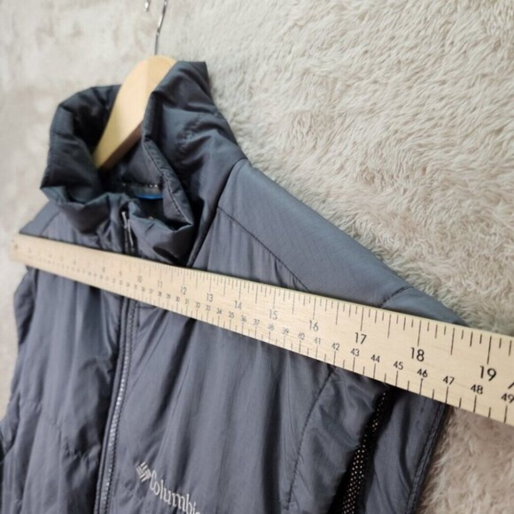 Columbia Vest Omni Heat Full Zip Gray Quilted Puffer Pockets Men's L Slope Edge - Picture 6 of 10